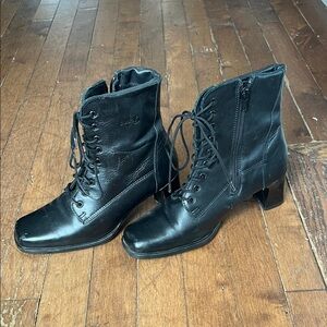 Elegant Black Lace-Up Boots made in Canada